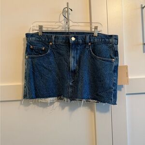 Mother Snacks Denim Mini Skirt